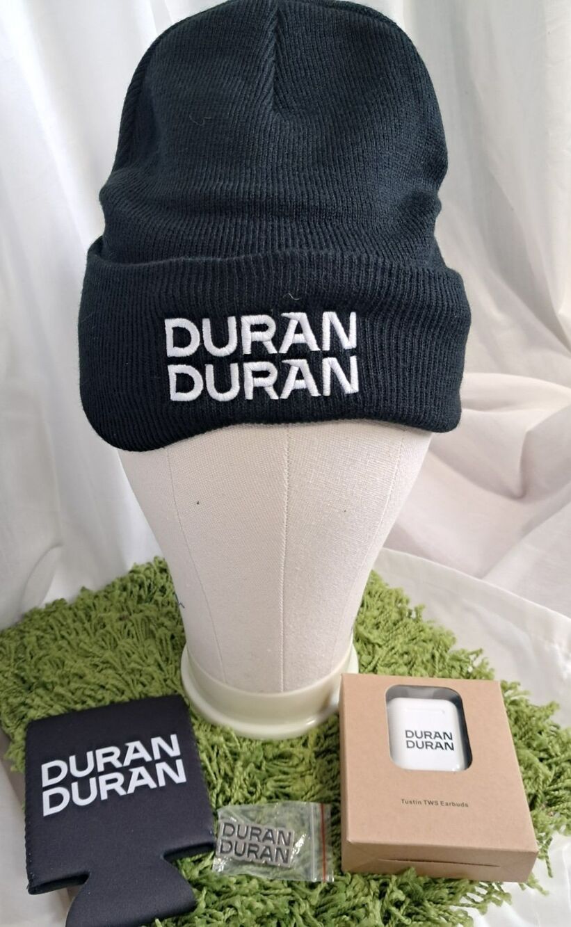 NEW!  2025 Duran Duran VIP Concert Merch Beanie Ear Buds Koozie Pin